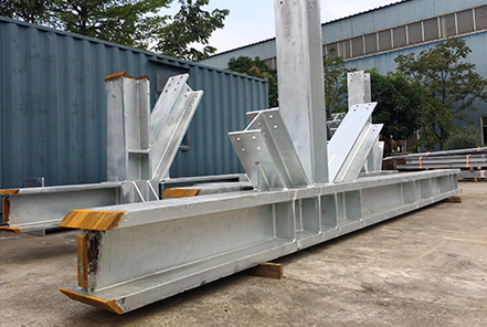 Hot dip galvanized permanent steel beams